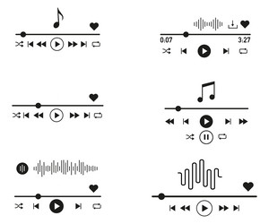 music player interface design simple ui ux vector image