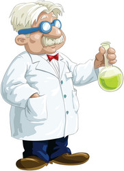 Old Scientist with Flask vector image