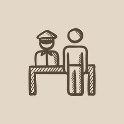 Airport security sketch icon vector