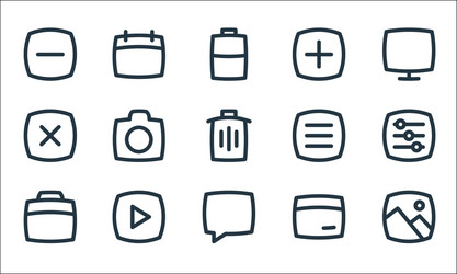 basic ui line icons linear set quality vector image