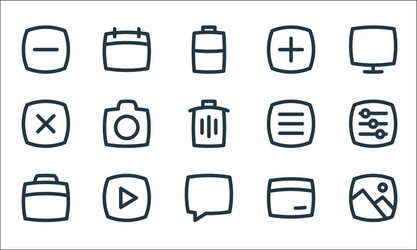 Basic ui line icons linear set quality vector