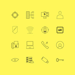 internet technologies linear icon set simple vector image