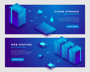 Cloud Storage & Web Hosting Concept vector image