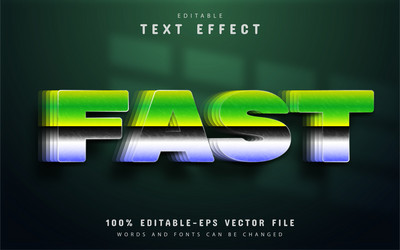 Fast text 3d gradient effect vector