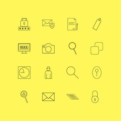 Internet of things linear icon set simple outline vector