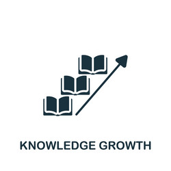 knowledge growth icon monochrome simple project vector image
