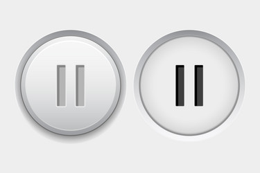 pause round white interface buttons normal vector image