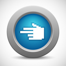 pixel hand pointer button vector image