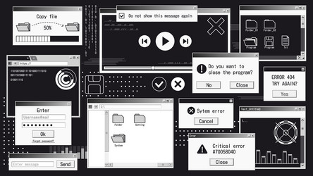 Retro Computer Interface - 90s Style vector image