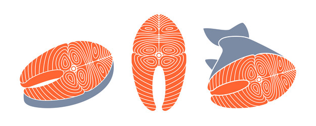 Simple salmon fish isolated cartoon Royalty Free Vector