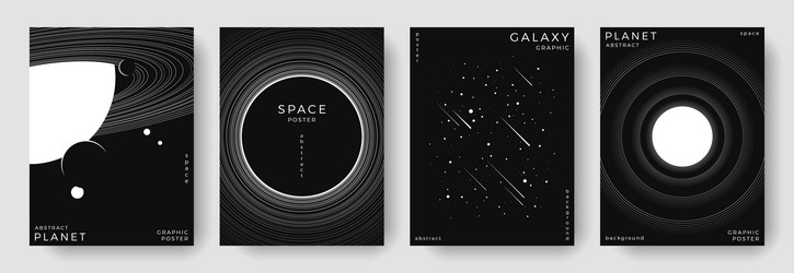 set of abstract space astronomy backgrounds vector image