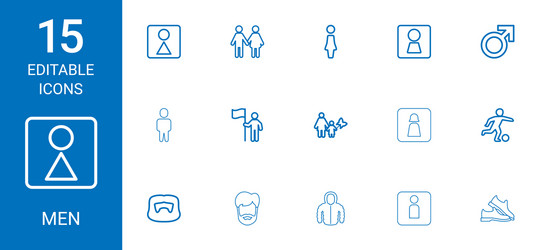 Men icons Royalty Free Vector Image - VectorStock