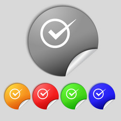 check mark sign icon checkbox button set color vector image