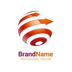 Dynamic Globe with Arrow vector image