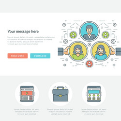 flat line business concept web site header vector image