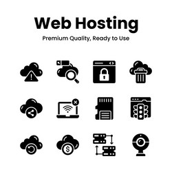 have a look at amazing web hosting icons set vector image