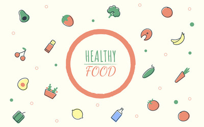 healthy food postermulticolor trendy vector