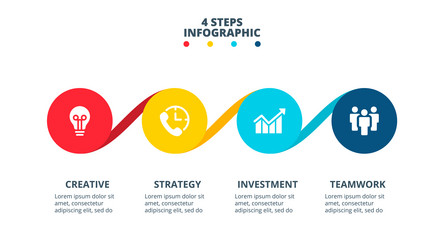 Infographic with 4 circle elements can be used vector