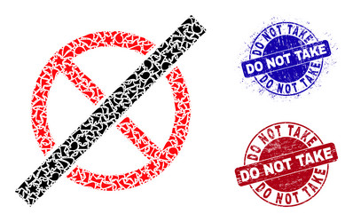 no rules mosaic of fractions with do not take vector image
