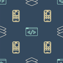 set line layers mobile apps and front end vector image