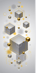 abstract design with cluster 3d cubes vector image