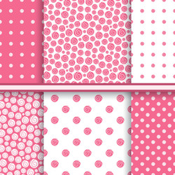 abstract polka dot seamless pattern set vector image