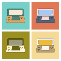 assembly flat icon game console vector