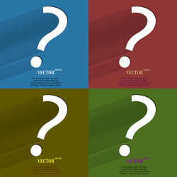 color set question mark flat modern web button vector image