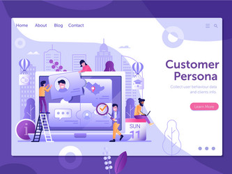 Customer persona and user behavior web banner vector