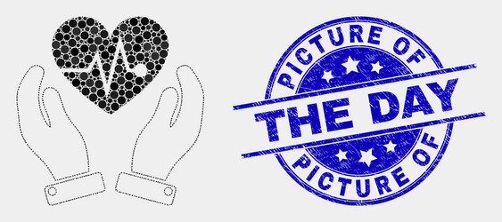 Dot heart surgery care hands icon vector