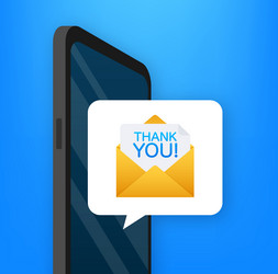 expressing thanks with a smartphone notification vector image