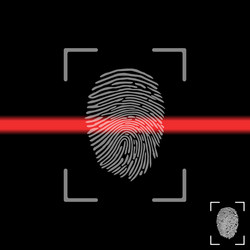 fingerprint on scanning screen finger print scan vector image