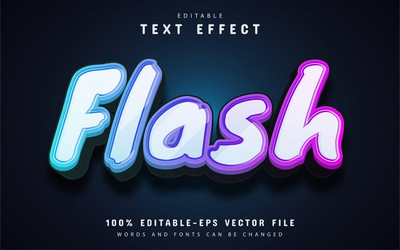 flash text 3d gradient effect vector image