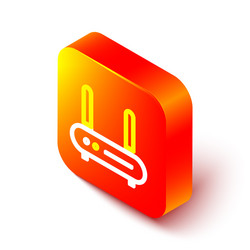 isometric line router and wi-fi signal icon vector image