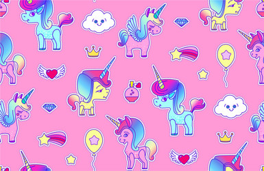 Magical Unicorn Seamless Pattern vector image