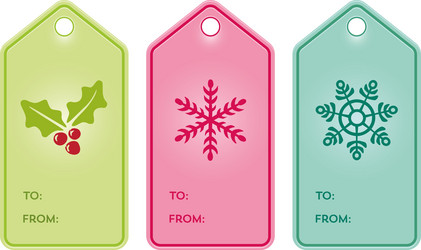 Pastel Christmas Hang Tags Vector Image