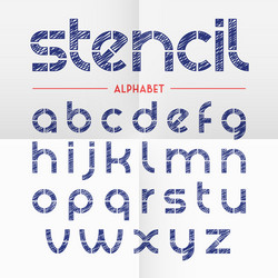 Pen scribbled stencil alphabet letters vector