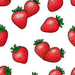 Red Strawberry Seamless Pattern vector image