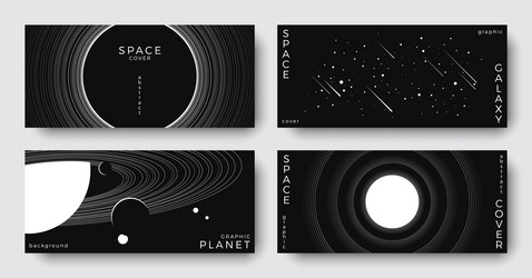 set of abstract space horizontal backgrounds vector image