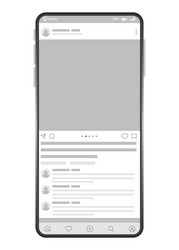 Smartphone interface post mock up with carousel vector