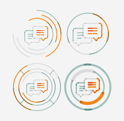 thin line neat design logo set messages concept vector image