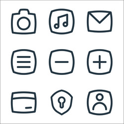 basic ui line icons linear set quality vector image