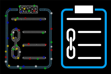 bright mesh carcass blockchain contract icon vector image