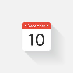 calendar icon with long shadow flat style date vector image