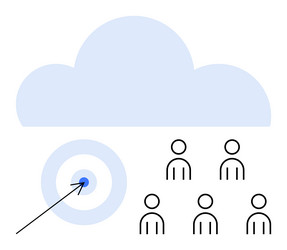 cloud computing and target audience concept vector image