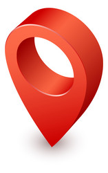 map pointer shiny realistic red geo pin vector