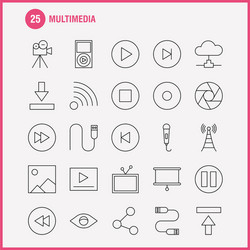 multimedia line icon for web print and mobile vector image