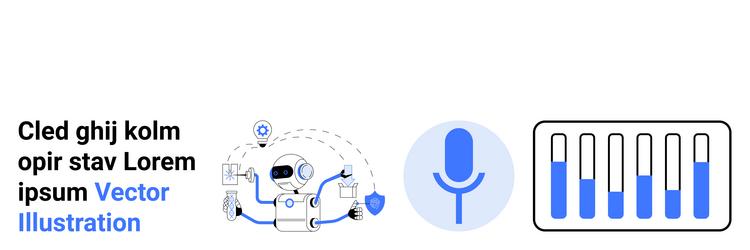robotic assistant with microphone and audio vector image