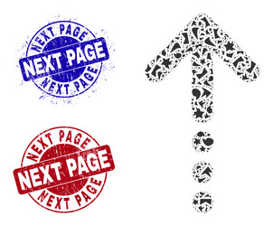 send up mosaic of shards with next page grunge vector image