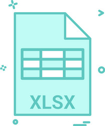 Xlsx file extension format icon design vector